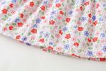 Baby Girls Floral Print Pattern With Bow Tie Design Round Collar Sleeveless Princess Onesies Dress