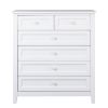 Solid Wood spray-painted drawer dresser, can be placed in the bedroom, nursery, and other places. Retro round handle.