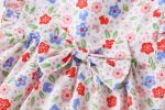 Baby Girls Floral Print Pattern With Bow Tie Design Round Collar Sleeveless Princess Onesies Dress