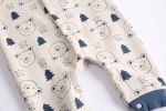Baby Cartoon Animal Graphic Snap Button Thick Rompers With Hat