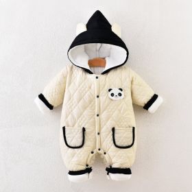 Cotton Padded Thickened Autumn And Winter Baby Jumpsuit (Option: Bear Black Head-73 Size 4 - 7 Months)